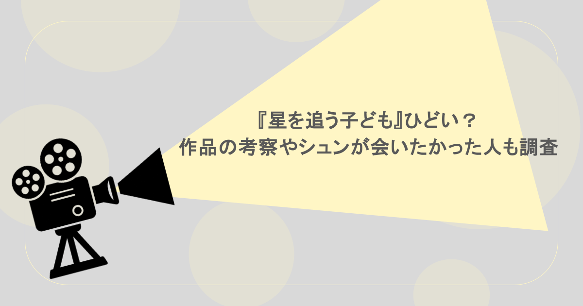 『星を追う子ども』ひどい?作品の考察やシュンが会いたかった人も調査